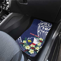 Personalised Wake Island Car Mats Tribal Pattern With Hibiscus Flowers LT05 - Polynesian Pride