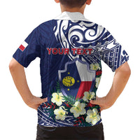 Personalised Wake Island Kid Hawaiian Shirt Tribal Pattern With Hibiscus Flowers LT05 - Polynesian Pride