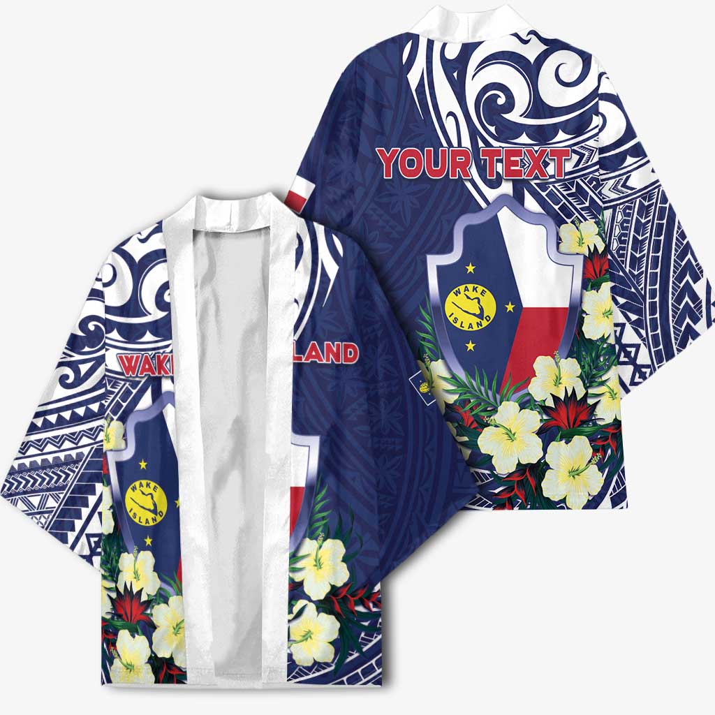 Personalised Wake Island Kimono Tribal Pattern With Hibiscus Flowers LT05 - Polynesian Pride