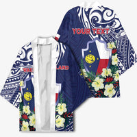 Personalised Wake Island Kimono Tribal Pattern With Hibiscus Flowers LT05 - Polynesian Pride