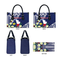 Wake Island Leather Bag Tribal Pattern With Hibiscus Flowers LT05 - Polynesian Pride