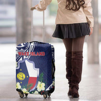 Wake Island Luggage Cover Tribal Pattern With Hibiscus Flowers LT05 - Polynesian Pride