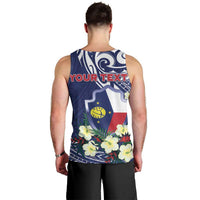 Personalised Wake Island Men Tank Top Tribal Pattern With Hibiscus Flowers LT05 - Polynesian Pride