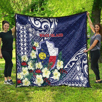 Wake Island Quilt Tribal Pattern With Hibiscus Flowers LT05 - Polynesian Pride
