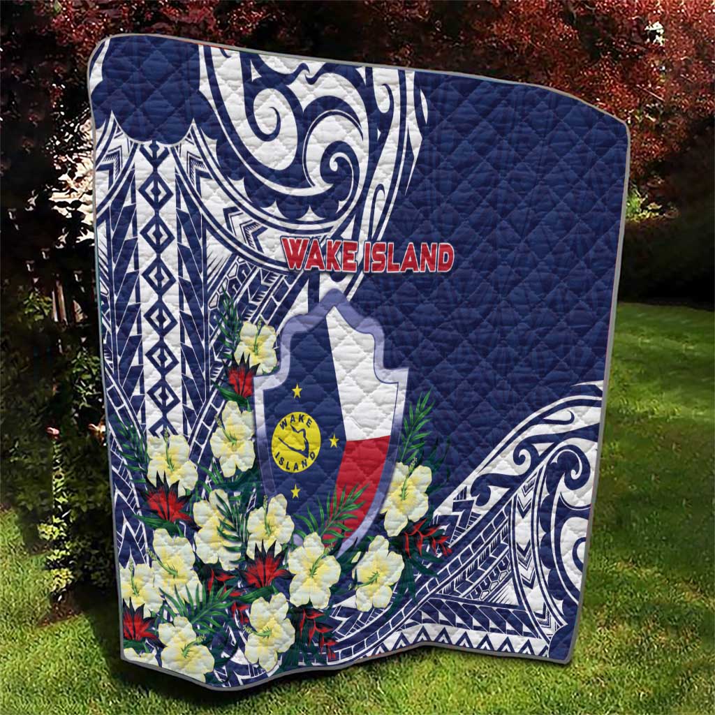 Wake Island Quilt Tribal Pattern With Hibiscus Flowers LT05 - Polynesian Pride