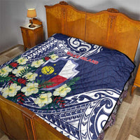 Wake Island Quilt Tribal Pattern With Hibiscus Flowers LT05 - Polynesian Pride