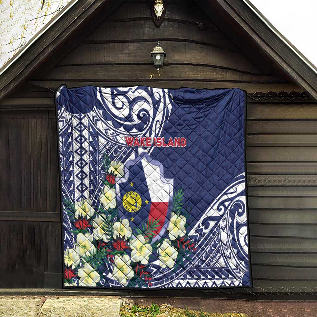 Wake Island Quilt Tribal Pattern With Hibiscus Flowers LT05 - Polynesian Pride