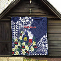 Wake Island Quilt Tribal Pattern With Hibiscus Flowers LT05 - Polynesian Pride