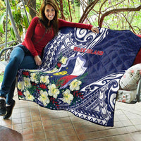 Wake Island Quilt Tribal Pattern With Hibiscus Flowers LT05 - Polynesian Pride