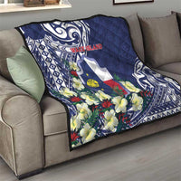Wake Island Quilt Tribal Pattern With Hibiscus Flowers LT05 - Polynesian Pride