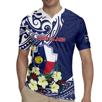 Personalised Wake Island Rugby Jersey Tribal Pattern With Hibiscus Flowers LT05 - Polynesian Pride