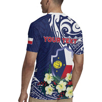 Personalised Wake Island Rugby Jersey Tribal Pattern With Hibiscus Flowers LT05 - Polynesian Pride