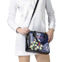 Wake Island Shoulder Handbag Tribal Pattern With Hibiscus Flowers LT05 - Polynesian Pride