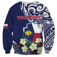 Personalised Wake Island Sweatshirt Tribal Pattern With Hibiscus Flowers LT05 - Polynesian Pride