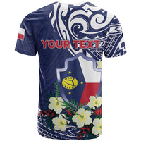 Personalised Wake Island T Shirt Tribal Pattern With Hibiscus Flowers LT05 - Polynesian Pride