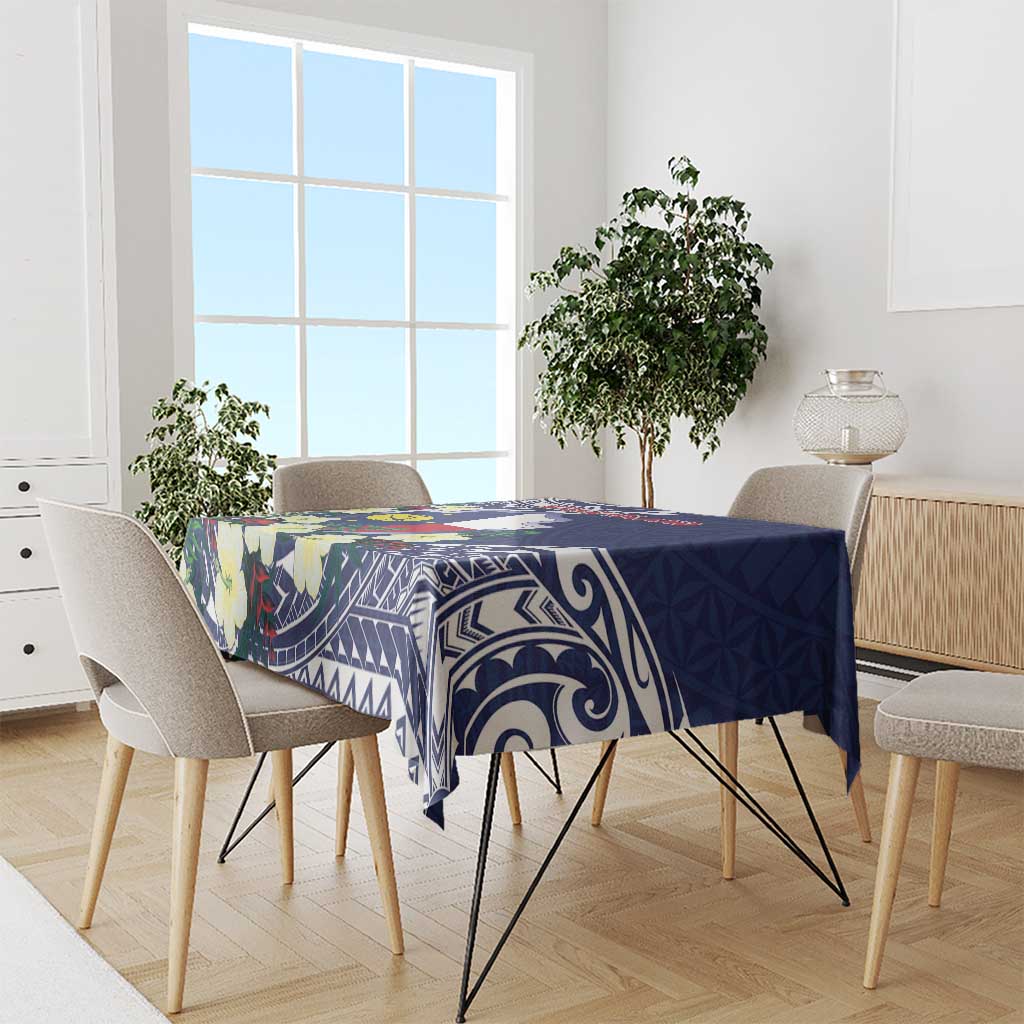 Wake Island Tablecloth Tribal Pattern With Hibiscus Flowers LT05 - Polynesian Pride