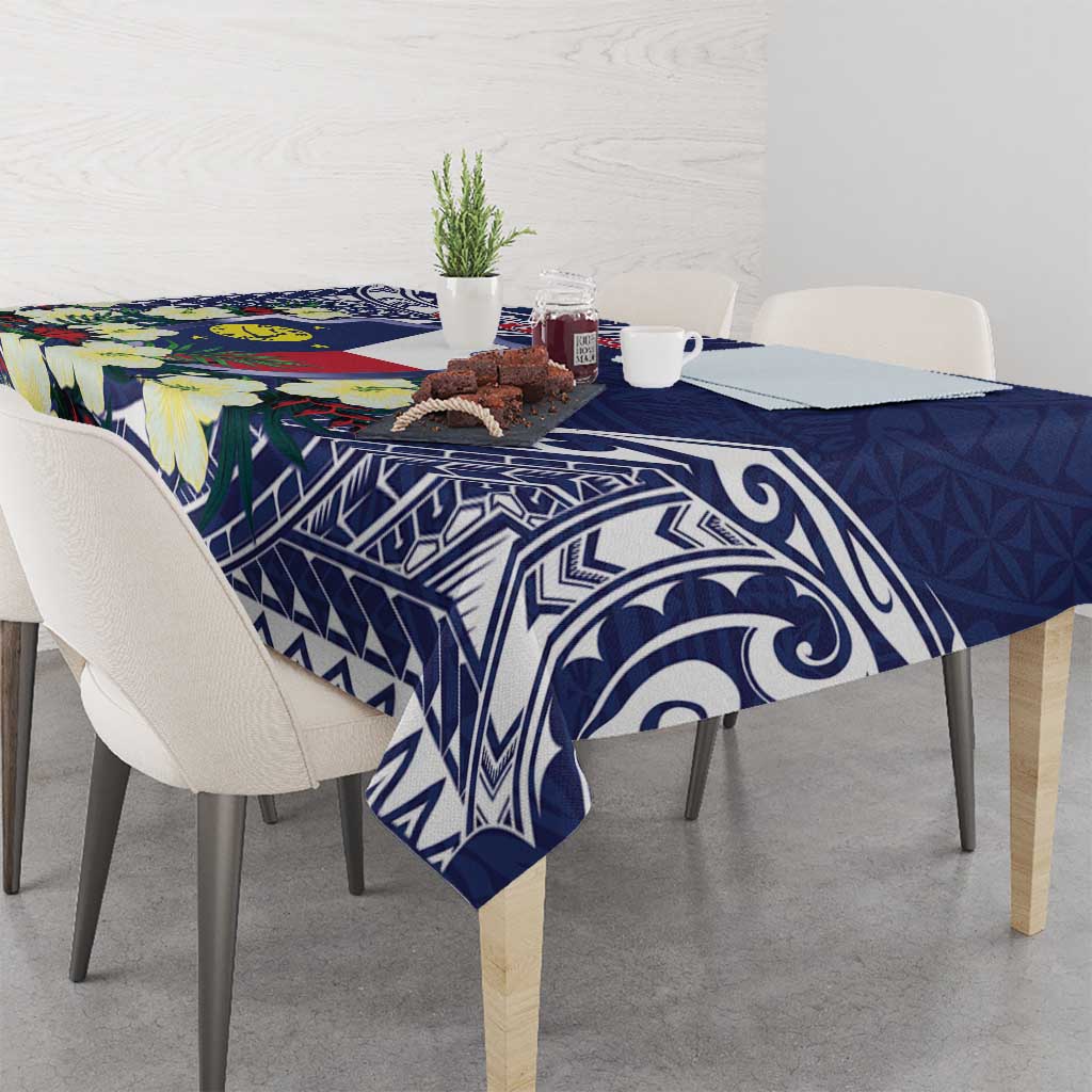 Wake Island Tablecloth Tribal Pattern With Hibiscus Flowers LT05 - Polynesian Pride