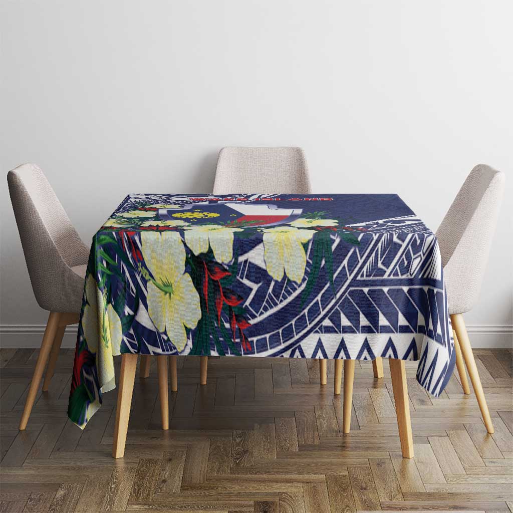 Wake Island Tablecloth Tribal Pattern With Hibiscus Flowers LT05 - Polynesian Pride