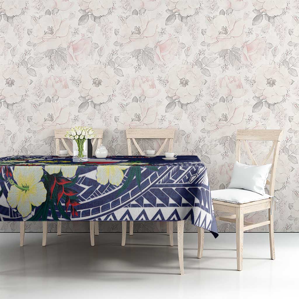 Wake Island Tablecloth Tribal Pattern With Hibiscus Flowers LT05 - Polynesian Pride