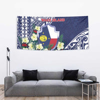 Wake Island Tapestry Tribal Pattern With Hibiscus Flowers LT05 - Polynesian Pride