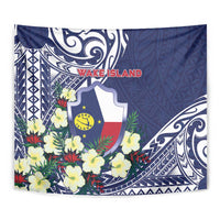 Wake Island Tapestry Tribal Pattern With Hibiscus Flowers LT05 - Polynesian Pride