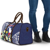 Wake Island Travel Bag Tribal Pattern With Hibiscus Flowers LT05 - Polynesian Pride