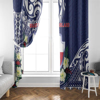 Wake Island Window Curtain Tribal Pattern With Hibiscus Flowers LT05 - Polynesian Pride