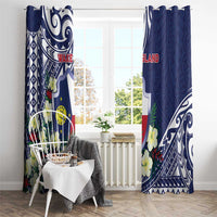 Wake Island Window Curtain Tribal Pattern With Hibiscus Flowers LT05 - Polynesian Pride