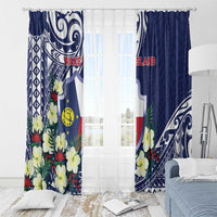 Wake Island Window Curtain Tribal Pattern With Hibiscus Flowers LT05 - Polynesian Pride