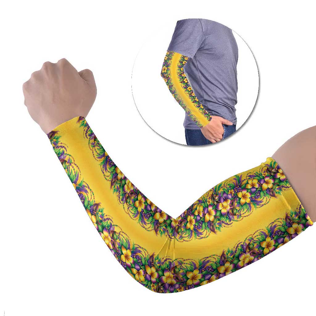 Aloha Hawaii Mardi Gras Arm Sleeves Gold Style LT05 Set of 2 Gold - Polynesian Pride
