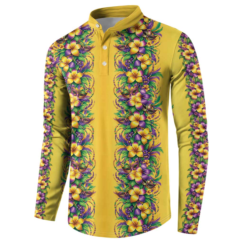 Aloha Hawaii Mardi Gras Button Sweatshirt Gold Style LT05 - Polynesian Pride