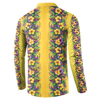 Aloha Hawaii Mardi Gras Button Sweatshirt Gold Style LT05 - Polynesian Pride