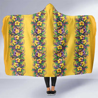 Aloha Hawaii Mardi Gras Hooded Blanket Gold Style LT05 One Size Gold - Polynesian Pride