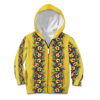 Aloha Hawaii Mardi Gras Kid Hoodie Gold Style LT05 Zip Hoodie Gold - Polynesian Pride