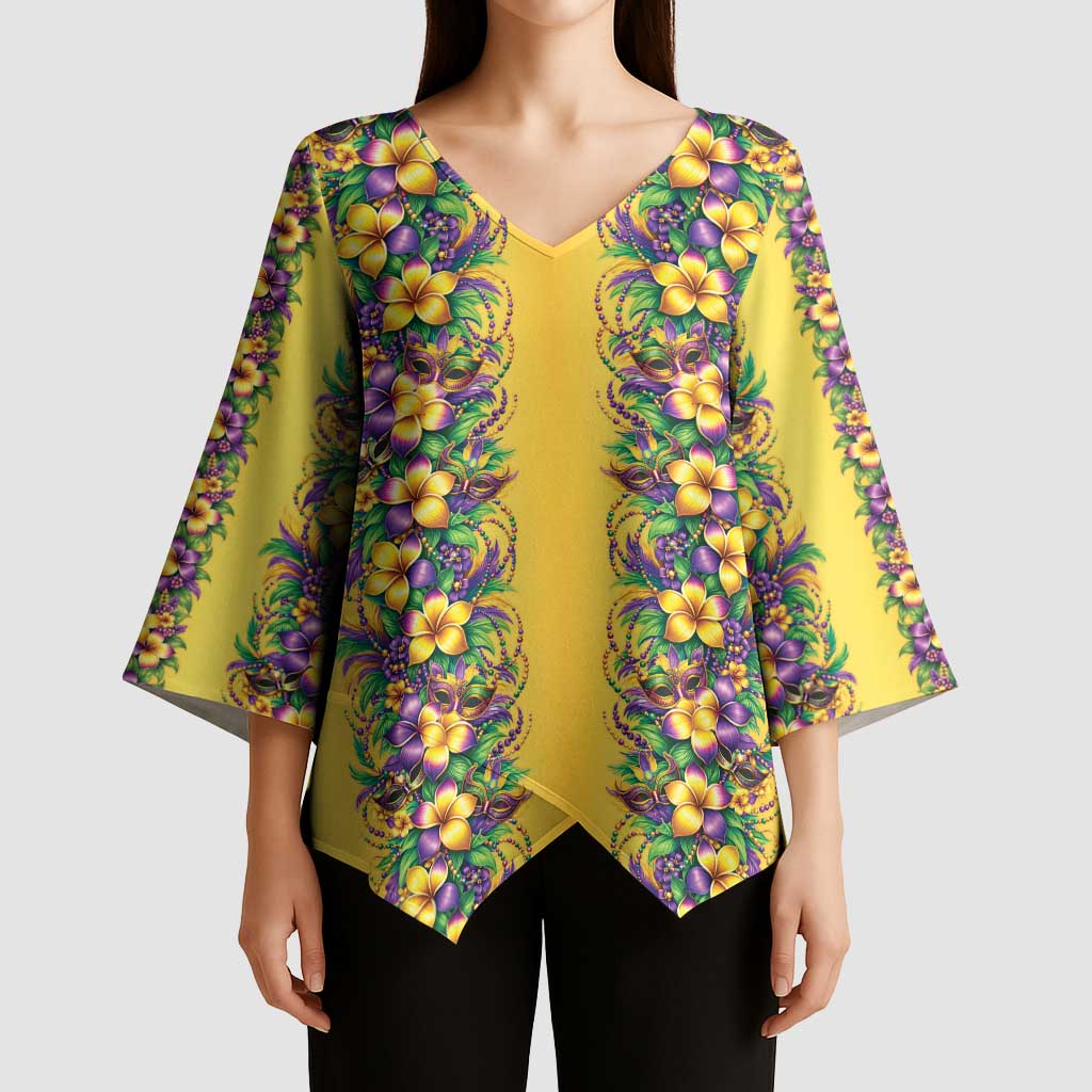 Aloha Hawaii Mardi Gras Kimono Sleeve Blouse Gold Style LT05 - Polynesian Pride