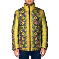Aloha Hawaii Mardi Gras Padded Jacket Gold Style LT05 Men Gold - Polynesian Pride