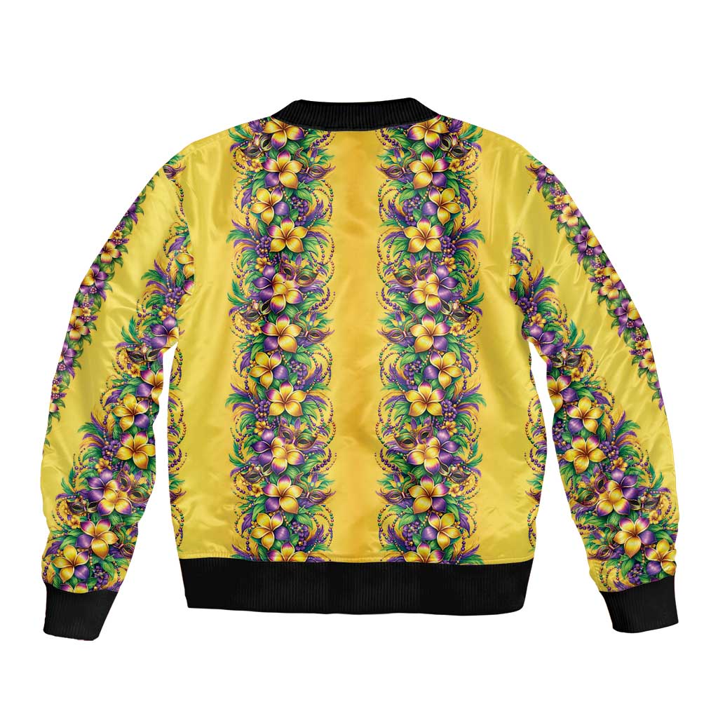 Aloha Hawaii Mardi Gras Sleeve Zip Bomber Jacket Gold Style LT05 - Polynesian Pride