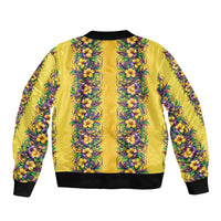 Aloha Hawaii Mardi Gras Sleeve Zip Bomber Jacket Gold Style LT05 - Polynesian Pride