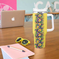 Aloha Hawaii Mardi Gras Tumbler With Handle Gold Style LT05 - Polynesian Pride