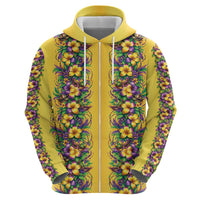 Aloha Hawaii Mardi Gras Zip Hoodie Gold Style LT05 - Polynesian Pride