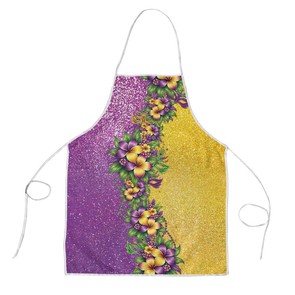 Hawaii Mardi Gras Apron Plumeria Lei Beads Glitter Style LT05 Colorful - Polynesian Pride