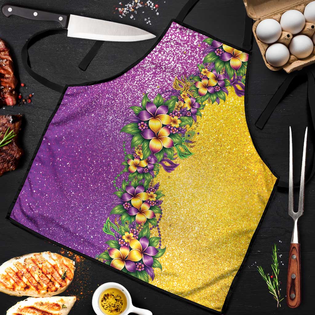 Hawaii Mardi Gras Apron Plumeria Lei Beads Glitter Style LT05 Colorful - Polynesian Pride