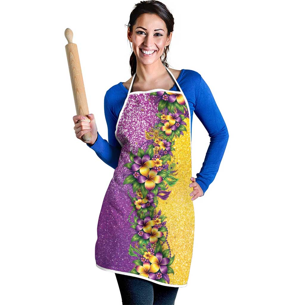 Hawaii Mardi Gras Apron Plumeria Lei Beads Glitter Style LT05 - Polynesian Pride