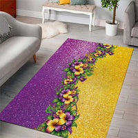 Hawaii Mardi Gras Area Rug Plumeria Lei Beads Glitter Style LT05 - Polynesian Pride