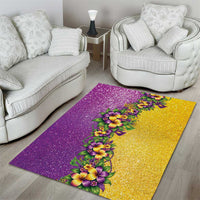 Hawaii Mardi Gras Area Rug Plumeria Lei Beads Glitter Style LT05 - Polynesian Pride