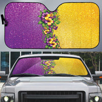 Hawaii Mardi Gras Auto Sun Shade Plumeria Lei Beads Glitter Style LT05 Colorful - Polynesian Pride