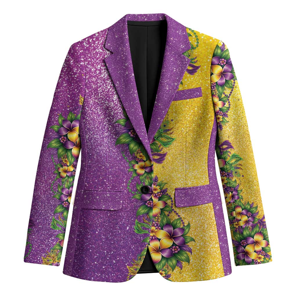 Hawaii Mardi Gras Blazer Plumeria Lei Beads Glitter Style LT05 Unisex Colorful - Polynesian Pride