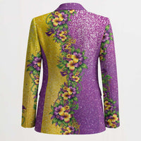 Hawaii Mardi Gras Blazer Plumeria Lei Beads Glitter Style LT05 - Polynesian Pride