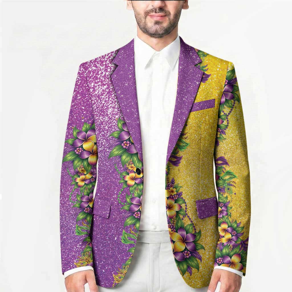 Hawaii Mardi Gras Blazer Plumeria Lei Beads Glitter Style LT05 - Polynesian Pride