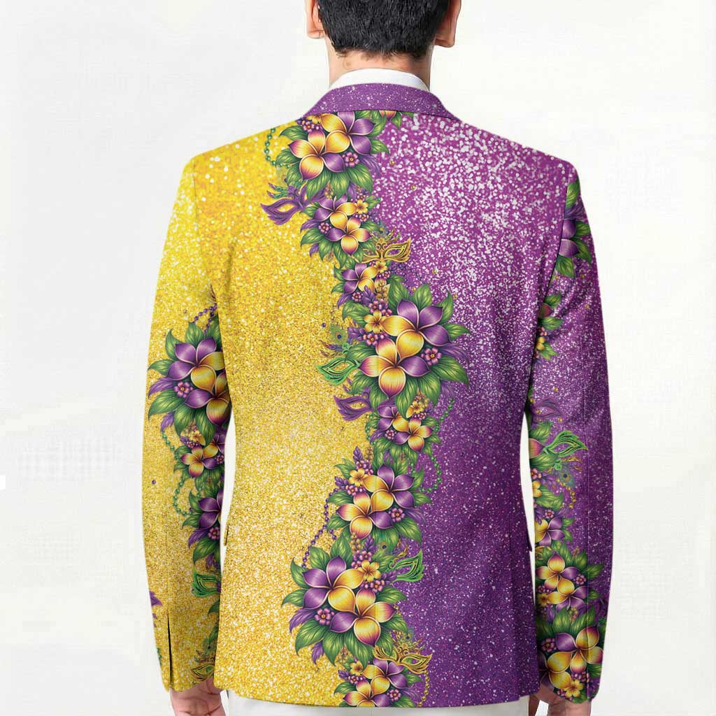 Hawaii Mardi Gras Blazer Plumeria Lei Beads Glitter Style LT05 - Polynesian Pride